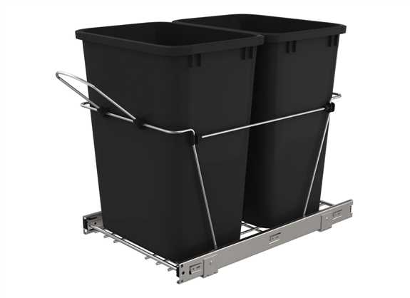 Double 35 Quart Pullout Waste Containers